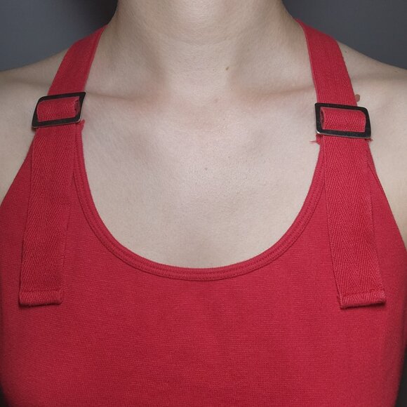 Vintage Y2K red tank top ✦ halter top with thick adjustable buckle straps - Picture 4 of 11